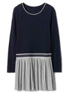 Gap Women Pleated Drop Waist Dress - Blue Galaxy