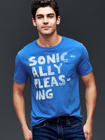 Gap Men Sonic Graphic Tee - Blue Allure