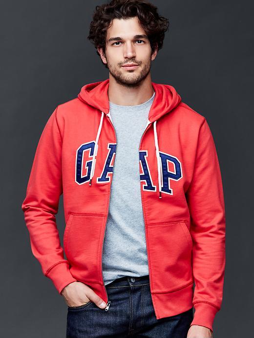 Gap Men Logo Zip Hoodie - Red
