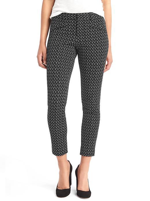 Gap Women Bi Stretch Skinny Ankle Pants - Black Dot Print