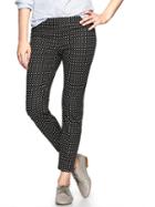 Gap Women Slim Cropped Print Pants - Black