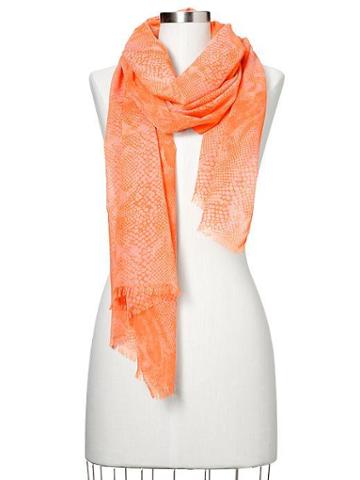 Gap Snake Print Scarf - Creamy Coral