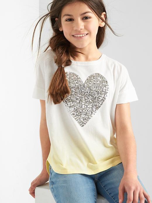 Gap Dip Dye Embellished Hi Lo Tee - Pure Yellow