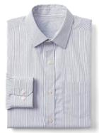 Gap Women Wrinkle Resistant Pinstripe Standard Fit Shirt - Imperial Blue