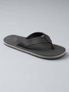 Gap Men Simple Leather Flip Flops - True Black