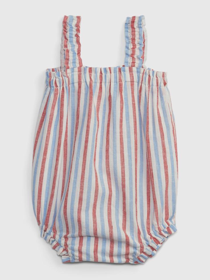 Baby Linen-cotton Bubble Shorty One-piece