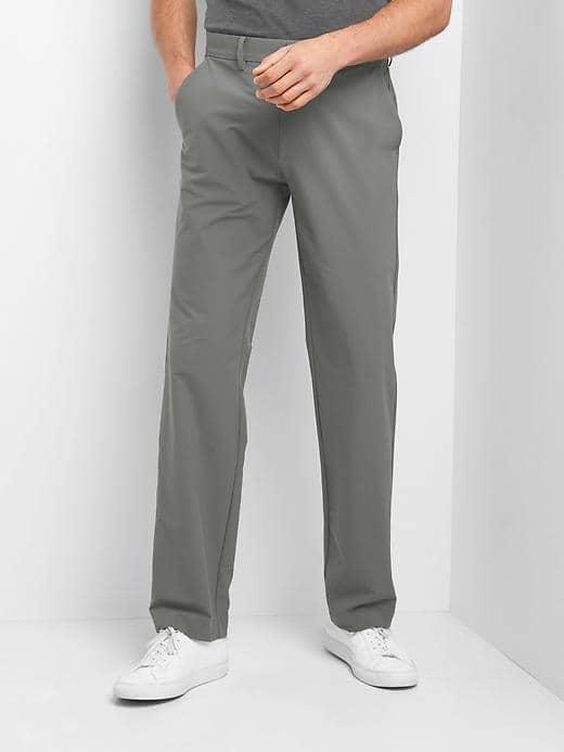Gap Men Lightweight Straight Fit Performance Khakis - Pavement