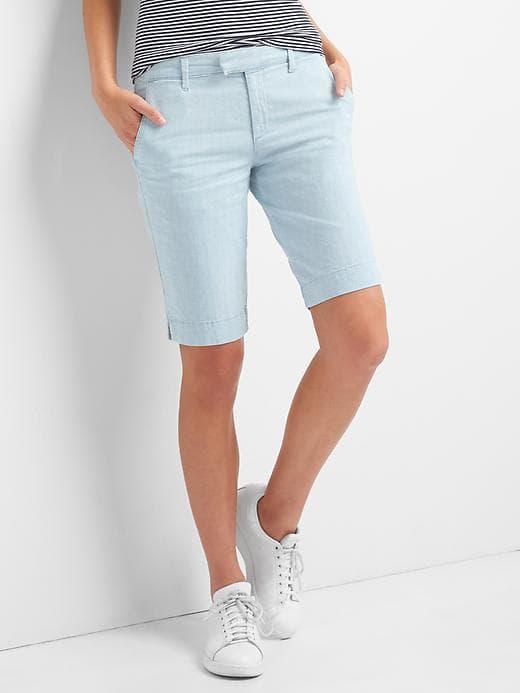Gap Mid Rise Denim Bermuda Shorts - Phosphorus