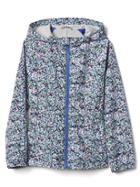 Gap Print Jersey Lined Windbreaker - Blue Floral Print