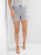Gap Women Poplin Print Sleep Shorts - Gray Stripe