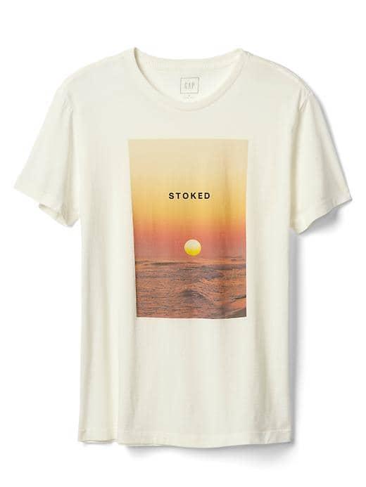 Gap Men Stoked Sunset Graphic Tee - New Off White