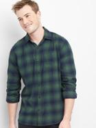 Gap Men Flannel Standard Fit Shirt - Cucumber Peel