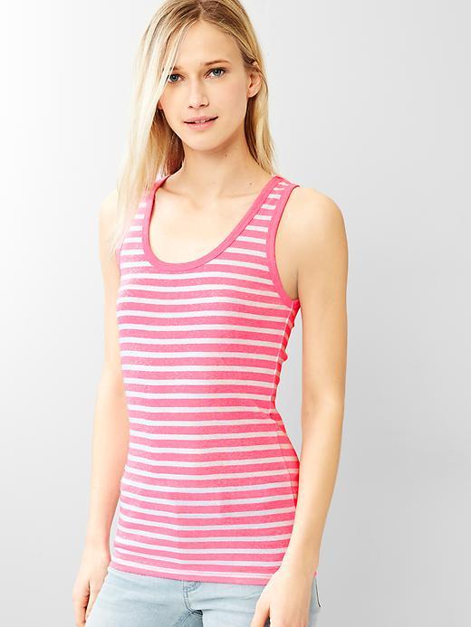 Gap Modern Stripe Tank - Neon Double Pink