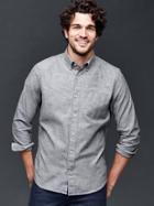 Gap Men Clean Chambray Shirt - Slate Grey