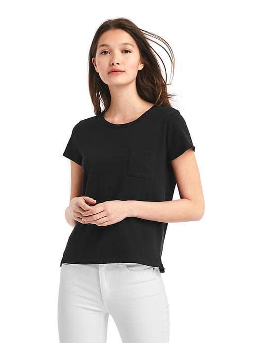 Gap Women Crewneck Pocket Tee - True Black