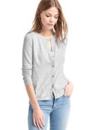 Gap Women Pointelle Trim Cardigan - Heather Grey
