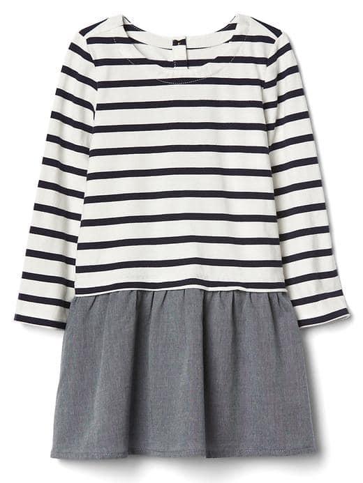 Gap Stripe Mix Fabric Dress - Stripe Navy