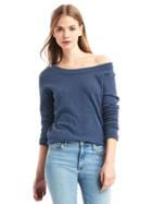 Gap Cozy Wool Blend Sweater - Blue Heather