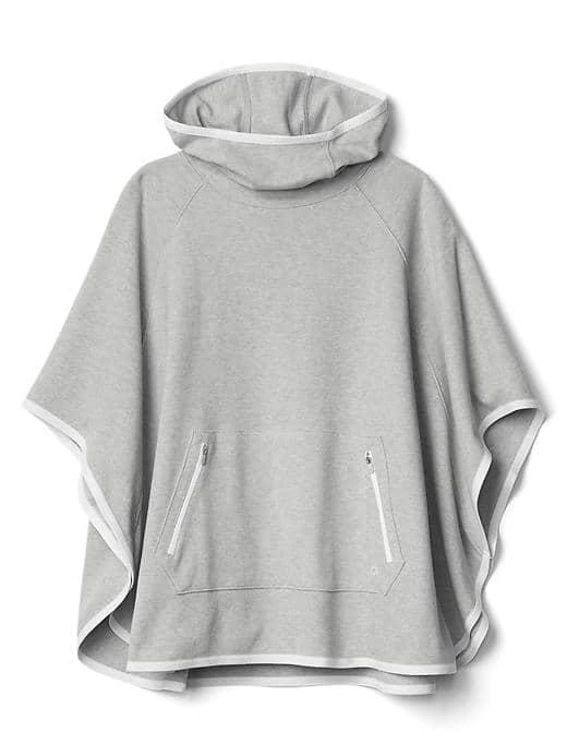 Gap Women Fit Hooded Poncho - Lt Heather Grey