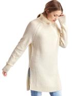Gap Women Merino Wool Blend Tunic Sweater - Snow Cap