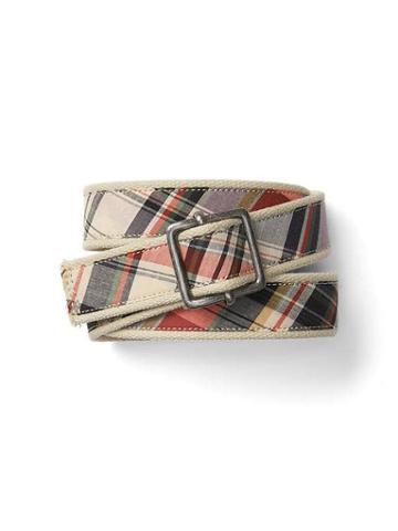 Gap Men Madras Slider Belt - Madras Plaid
