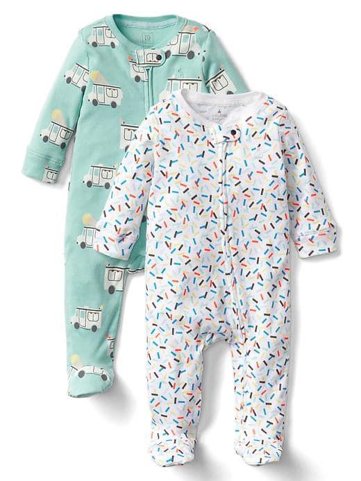 Gap Ice Cream Zip Footed One Piece 2 Pack - Multi