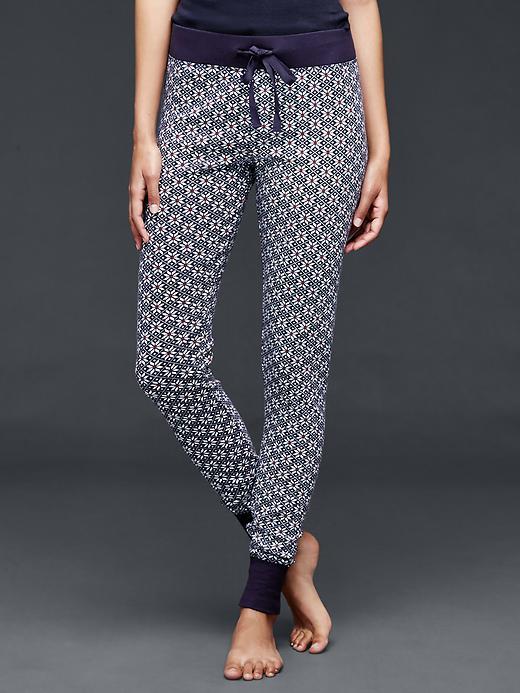 Gap Women Printed Cotton Leggings - White Snowflake