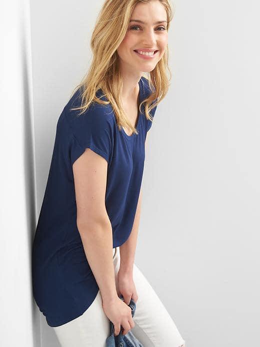 Gap Women Slouchy Cap Sleeve Tee - Dark Night