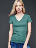 Gap Women Modern V Neck Tee - Velvet Teal