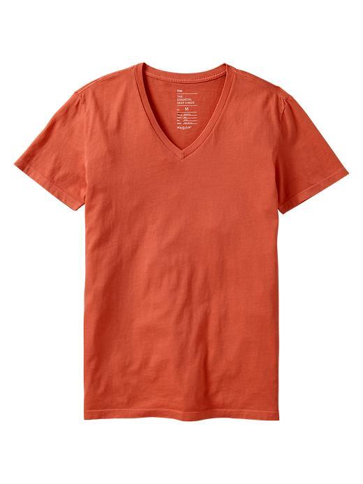 Gap Essential Deep V Neck T Shirt - Lava Orange