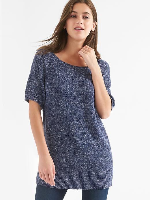 Gap Women Boatneck Raglan Tunic - Light Blue Marl