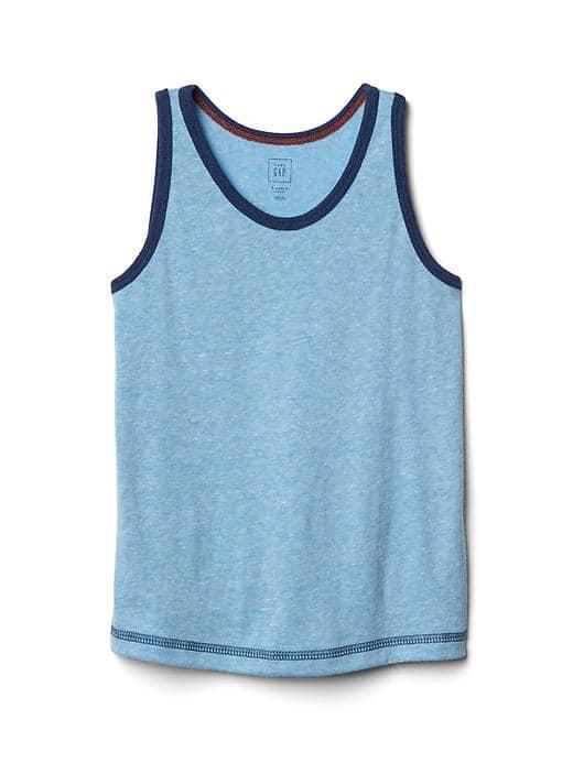 Gap Women Marled Jersey Tank - Blue