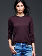 Gap Women Merino Crewneck Sweater - Plum Heather