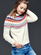 Gap Women Circular Fair Isle Sweater - Snow Cap
