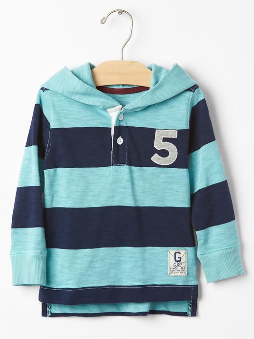 Gap Rugby Henley Hoodie - Blue Agate
