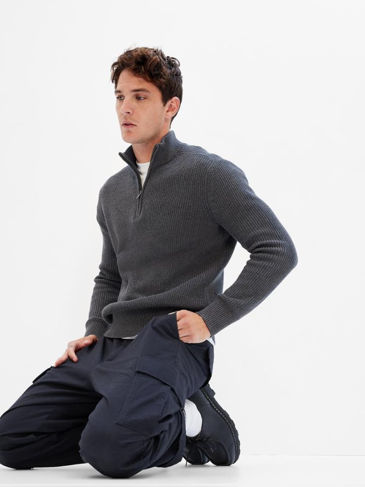 Rib Half-zip Sweater