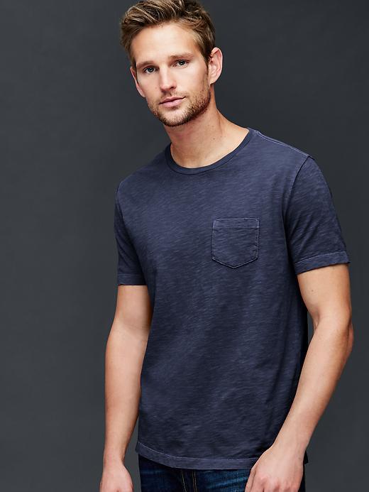 Gap Men Slub Jersey T Shirt - Dark Night
