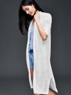 Gap Women Open Front Half Sleeve Duster - White