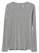Gap Women Maximum Heat Long Sleeve Crew Tee - Light Heather Grey