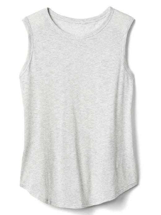 Gap Women Sleeveless Ruffle Back Tank - Heather Grey
