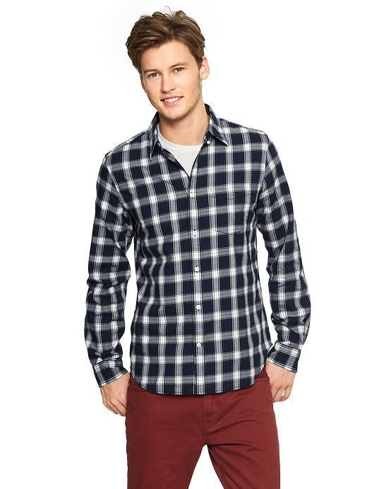 Gap Twill Winter Plaid Shirt - Green Blue Plaid