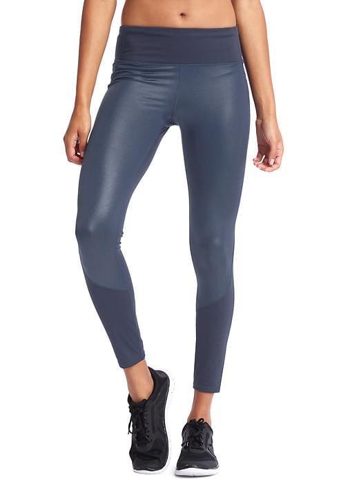 Gap Women Gapfit Blackout Technology Gfast Shine Front High Rise Leggings - True Indigo