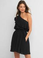 Gap Women One Shoulder Tie Dress - True Black