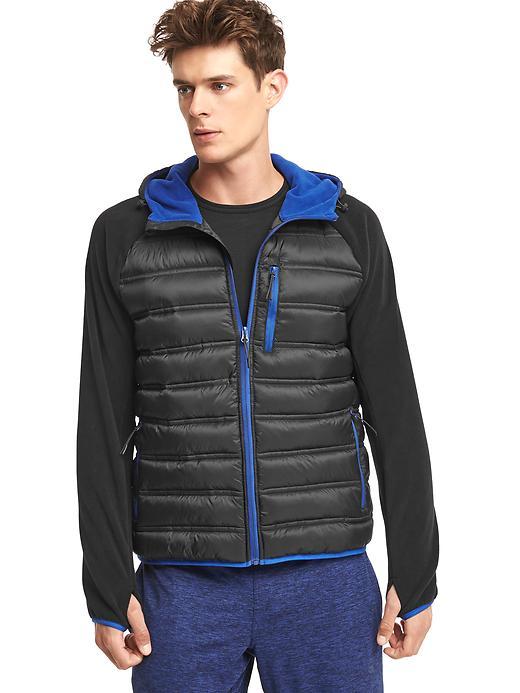 Gap Men Primaloft Performance Fleece Hooded Puffer Jacket - True Black