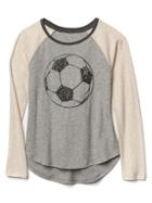 Gap Embellished Graphic Colorblock Tee - Grey Heather
