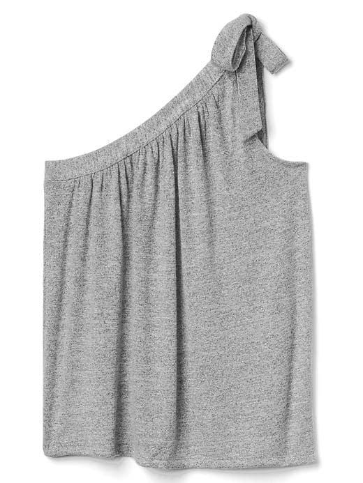 Gap Women Softspun Shoulder Tie Tip - Light Grey Marle