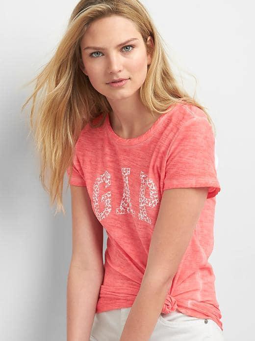Gap Women Logo Graphic Short Sleeve Tee - Fresh Coral