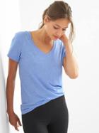 Gap Women Breathe V Neck Tee - Neon Medium Blue