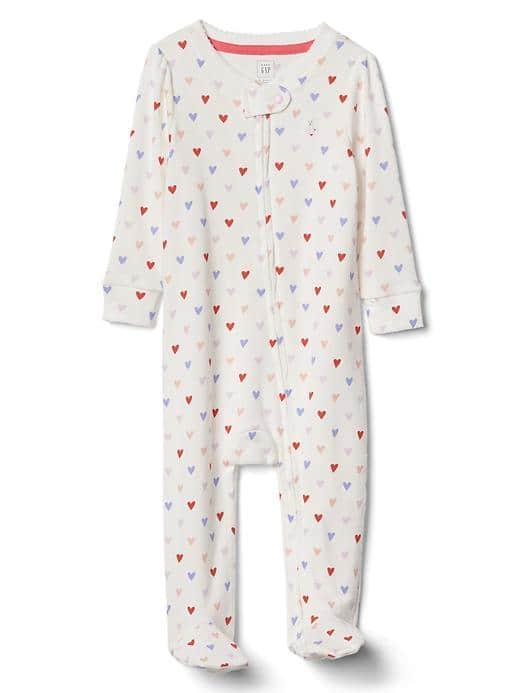 Gap Print Zip Footed One Piece - New Off White