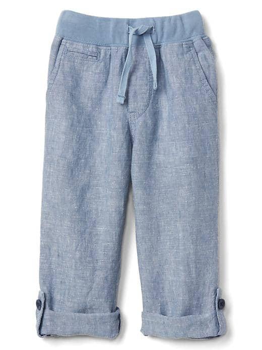Gap Linen Pull On Pants - Denim